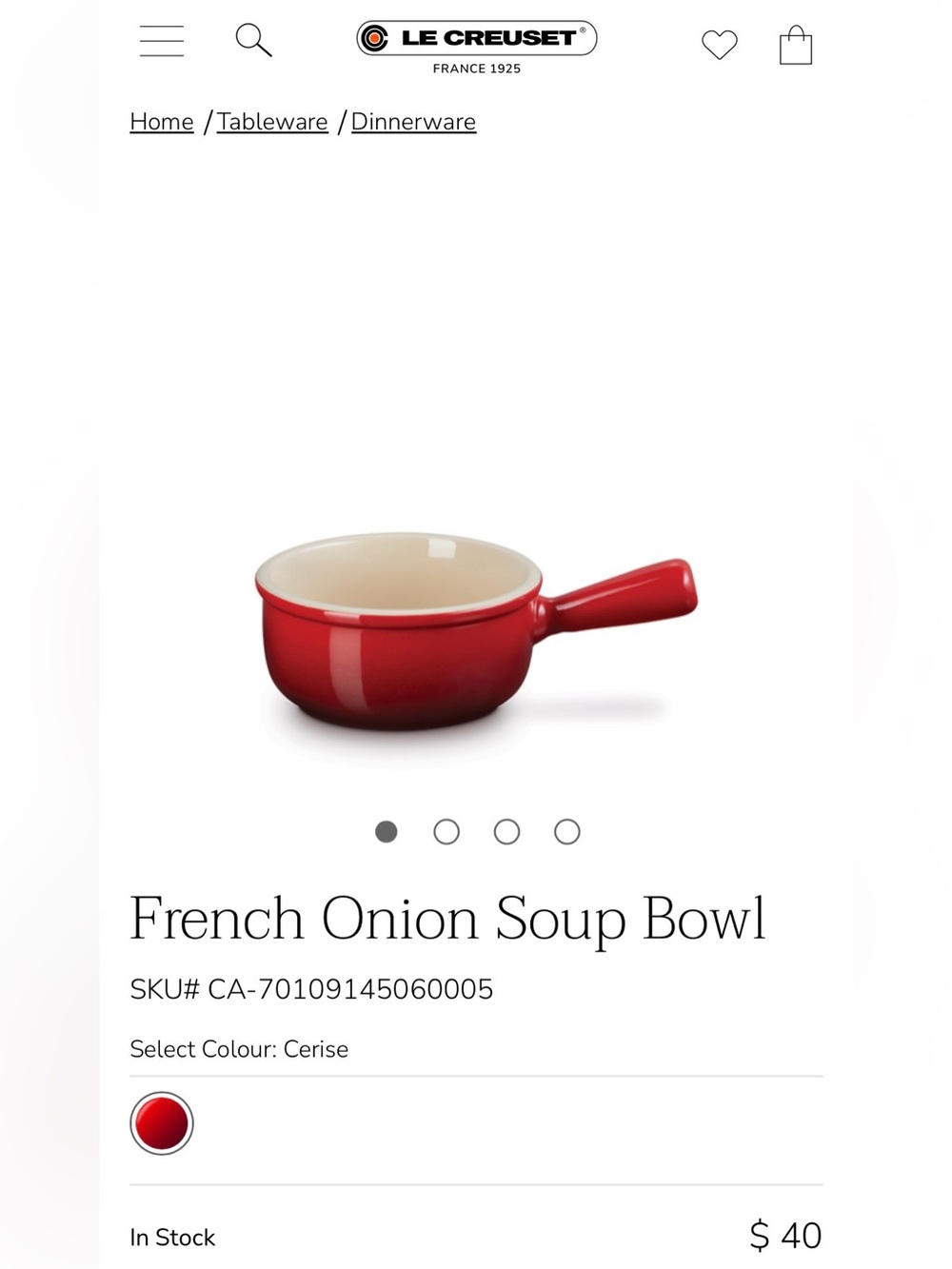 Le Creuset Cherise French Onion Soup Bowl